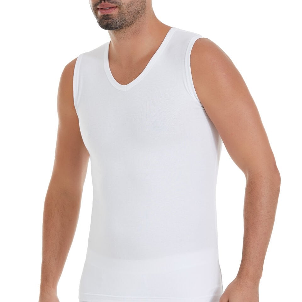 Yıldız Erkek Modal V Yaka Sıfır Kol Atlet - Terletmeyen Yumuşak Doku 3'lü Paket
