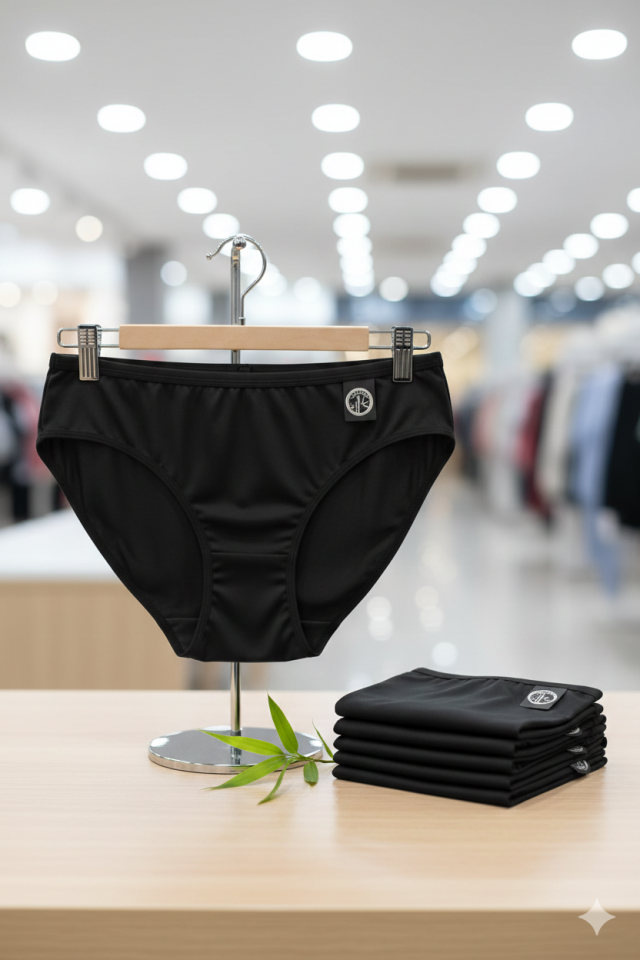 Özten Beyaz Ten Siyah Bambu Bikini 3'lü