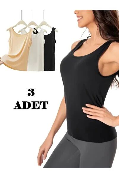 Özten Bambu Geniş Askılı Kadın Atlet 3'lü