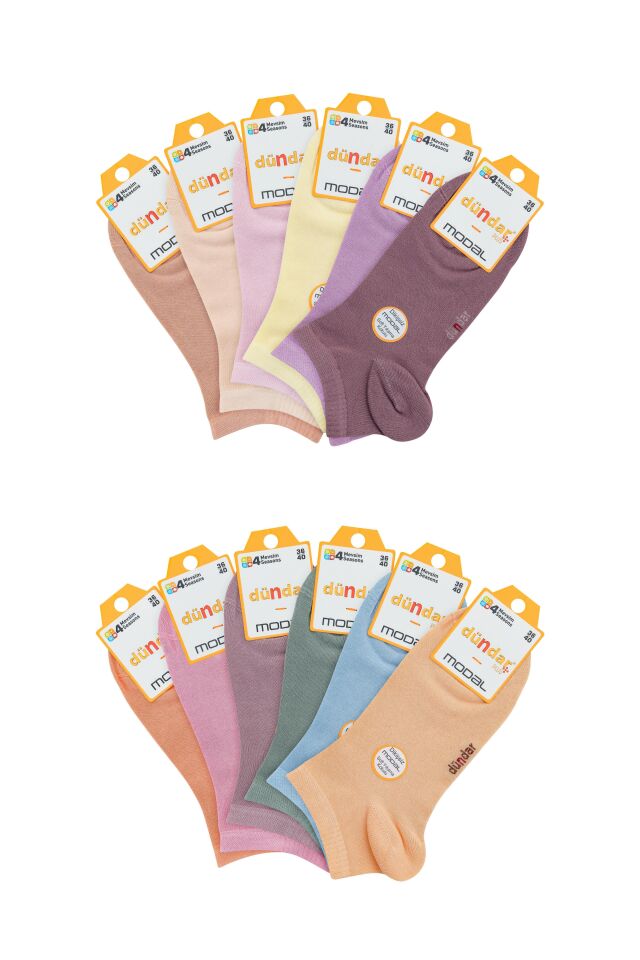 Dündar Kadın Modal Patik Çorap - 6’lı Paket Dikişsiz & Yumuşak Dokulu Koku Yapmaz
